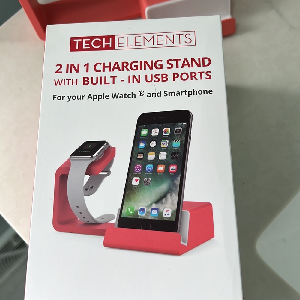 NWT 2 IN 1 Charging stand with built in USB ports For Apple Watch and smart phon - Picture 2 of 5